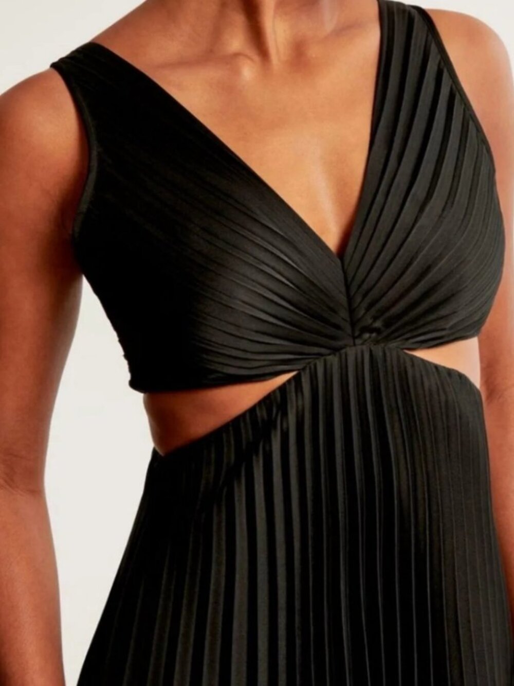 NWT A&F Satin Pleated Cutout Maxi Dress